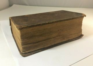 1824 Antique Bible The Old And Testaments American Bible Society Leather