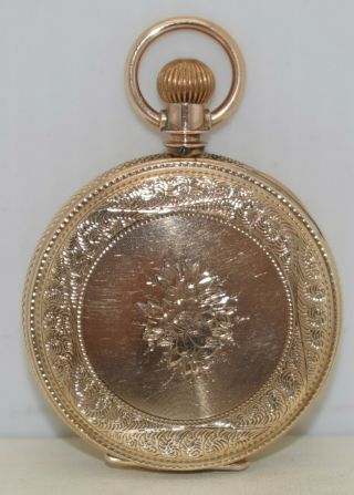 Vintage ELGIN Pocket Watch 6s 7j c.  1888 IN BROOKLYN EAGLE 8K GOLD Hunting Case 3