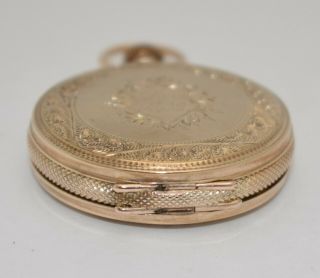 Vintage ELGIN Pocket Watch 6s 7j c.  1888 IN BROOKLYN EAGLE 8K GOLD Hunting Case 5