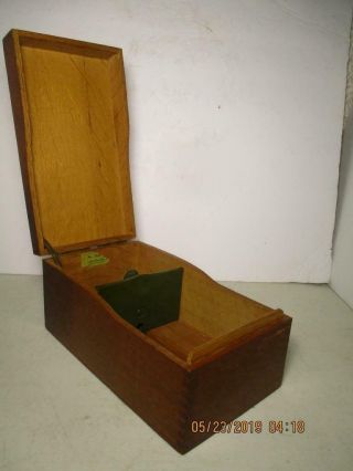 Vtg Globe Wernicke No 7310 C Oak Wood Dovetailed File Card Box