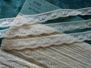 . 5 " French Antique Lace Valenncia Val Trim 4.  5 Yards Dolls Edging Scalloped
