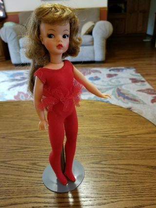 Vintage Ideal Tammy Doll With Auburn Hair And Red Leotard 12 " Doll Bs - 12 5