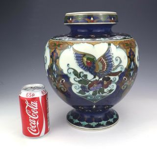 Antique Rozenburg Den Haag Dutch Pottery - Large Hand Painted Vase - Art Deco 2