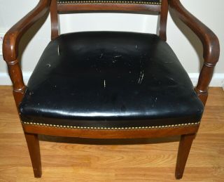 ANTIQUE U.  S.  HOUSE OF REPRESENTATIVES 1930 ' WOODEN LEATHER CHAIR 5