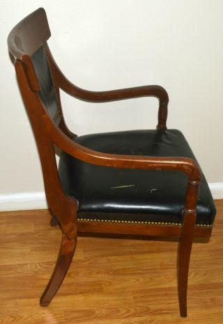 ANTIQUE U.  S.  HOUSE OF REPRESENTATIVES 1930 ' WOODEN LEATHER CHAIR 6
