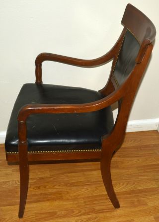 ANTIQUE U.  S.  HOUSE OF REPRESENTATIVES 1930 ' WOODEN LEATHER CHAIR 7