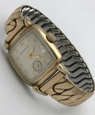 Vintage Bulova 14k Gold Filled Hand Wanding Unisex Wrist Watch