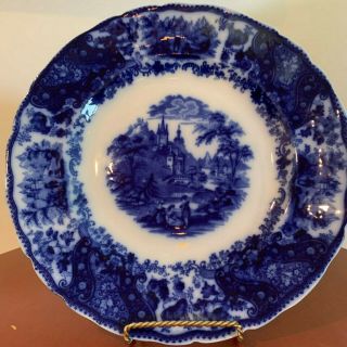 Antique Flow Blue Plate Burges & Leigh Nonpareil Middleport Pottery