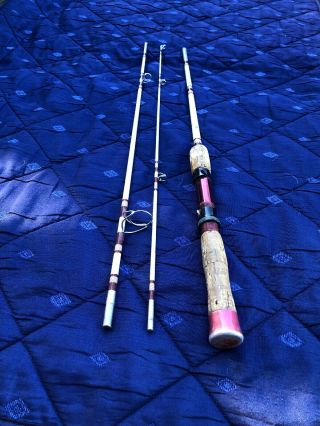 Vintage Shakespeare Wonderod 6’ Spinning Rod 3 Piece Carboloy Guides