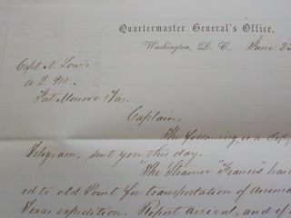 Civil War Letter 1865 Steamer Frances Animals For Texas Expedition Antique 1 VTG 2