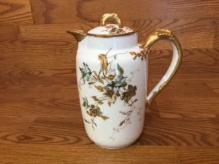 Antique Haviland Limoges H&co 8” Coffee/tea Pot - W/gold Trim