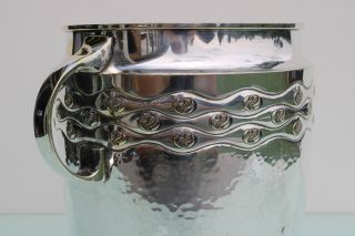 Arts & Crafts hammered silver plated wine champagne cooler probably by Orivit 4