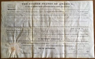 Antique Wisconsin Land Grant November 1841 President John Tyler Autograph Auto