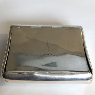 Vintage Solid Silver Tobacco Box By Alfred Dunhill 1939 8.  5cm X 7.  2cm A/f
