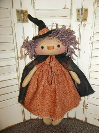 Primitive Folk Art Raggedy Ann Annie Halloween Witch Doll