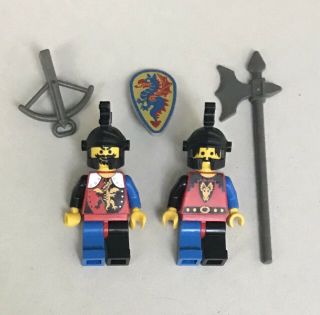 Vintage Castle Lego - 2 Dragon Knight Minifigs,  With Accessories.