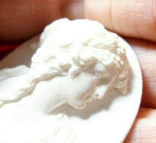 Antique Victorian Carved Lava Cameo For Re - Setting Af