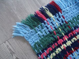 vintage crochet blanket blue throw nanna rug 2
