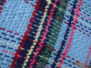 vintage crochet blanket blue throw nanna rug 3