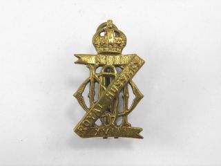 Antique Brass British Military Army Cap Badge 13th & 18th Royal Hussars Regiment