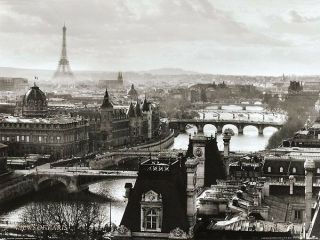 France Art Print - Views Of Paris - The River Seine 32x24 Vintage French Poster