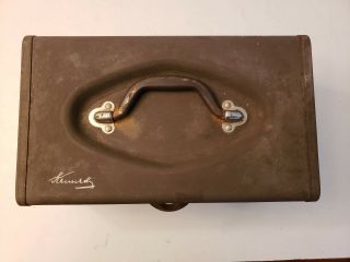 Vintage Kennedy Kit Tc 14 Tackle Box - Two Drawer Brown Metal