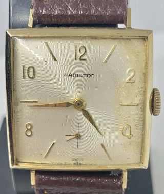 Vintage Square 10k Rgp Bezel Hamilton 17 Jewel Watch 673 Movment