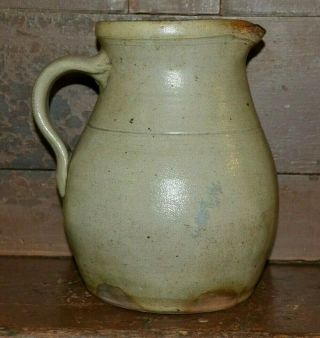 Antique Primitive Stoneware Pitcher Salt Glazed