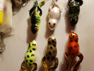 Rare Fred Arbogast Frogs Set Of Six Vintage Lures