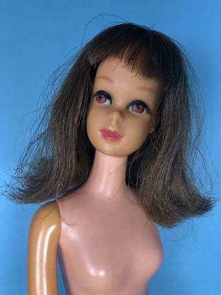 Vintage Mod Barbie Francie Doll With Brown Hair Rooted Eyelashes Tnt