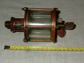 Large,  Antique,  Brass & Glass Essex Brass Co.  Hit And Miss Oiler.  6 1/4” Tall