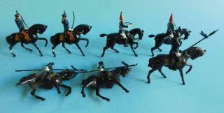 Ls4 7x Antique J Hill & Co & Britains Lead Soldiers Asst Mounted 1900