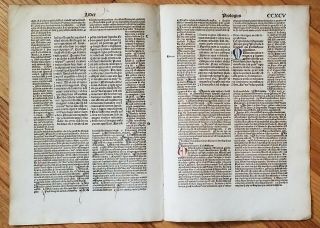 1500s Incunabula Four Pages Single Sheet Antique Paper