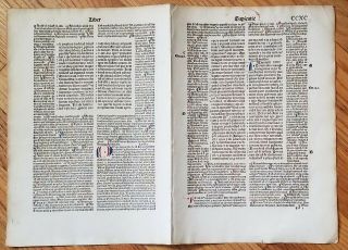 1500s INCUNABULA FOUR PAGES SINGLE SHEET Antique Paper 4