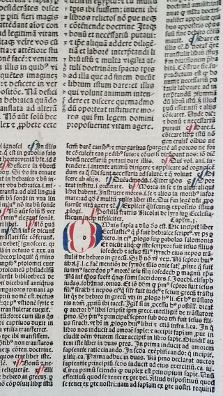 1500s INCUNABULA FOUR PAGES SINGLE SHEET Antique Paper 5