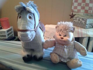 Vintage Cabbage Patch Gray Horse Pony Plush 15 " Tall And Pet Koosa