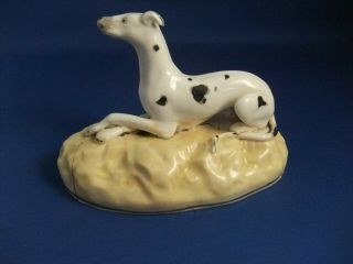 Antique 19thc Samuel Alcock Staffordshire Pottery Figure A Greyhound Dog C1835 -