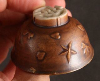 Antique Japanese Military WW2 LOYALTY BASE HELMET CADET army sake cup 2