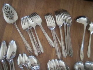 Queen Bess Silver Tudor Plate Flatware set with Chest Oneida Community 60 pc 7