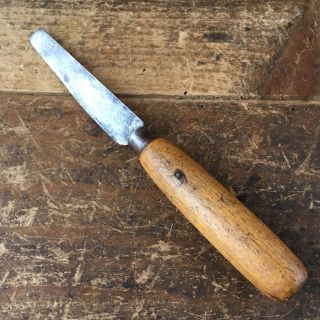 Vintage LEATHER KNIFE Carbon Steel Old Antique Hand Tool 102 2
