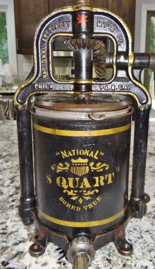 National Specialty 8 Qt Sausage Stuffer Wine Fruit Lard Press Cast Iron