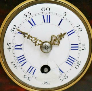 Antique French 8Day Red Shell & Bronze Mantel Carriage Clock Platform Escapement 8