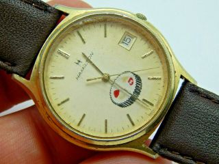 Vintage Swiss Made Hamilton Quartz Ref 9812 Union Wrist Watch Gold Plated