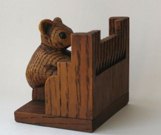 Church Mouse Musician Playing Organ Ornament Hand Made Carving Cathedral Gift