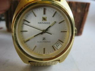 Movado Electronic Wristwatch Gold - Tone Stainless Steel Band - Rp12