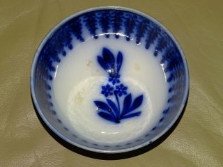 Societe Ceramique Maestricht Made in Holland Blue Handmade Footed Bowl ANTIQUE 4
