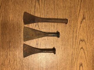 Three Antique Small Ship Or Boat Corking Irons