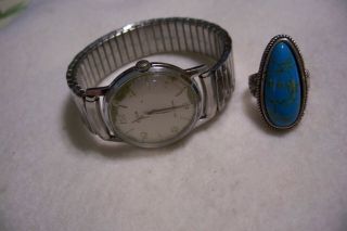 Vintage Mans Elgin 756 Watch - 17 - J,  Ring - Size 8