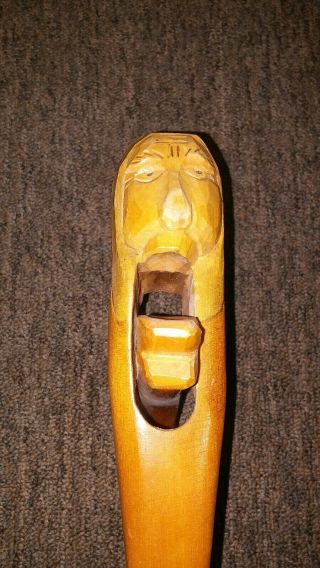 Vintage Hand Carved Wood Nutcracker Old Man Indian Tribal Rare Unique
