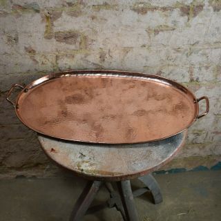 Antique Oldbury Hand Beaten Hammered Copper Tray Arts And Crafts